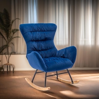 Velvet Fabric Rocking Chair for Living Room - Bed Bath & Beyond - 39070682