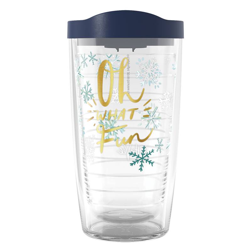 Tervis EttaVee Oh What Fun Christmas Holiday Made in USA Double Walled Insulated Travel Tumbler, Oh What Fun - 16oz