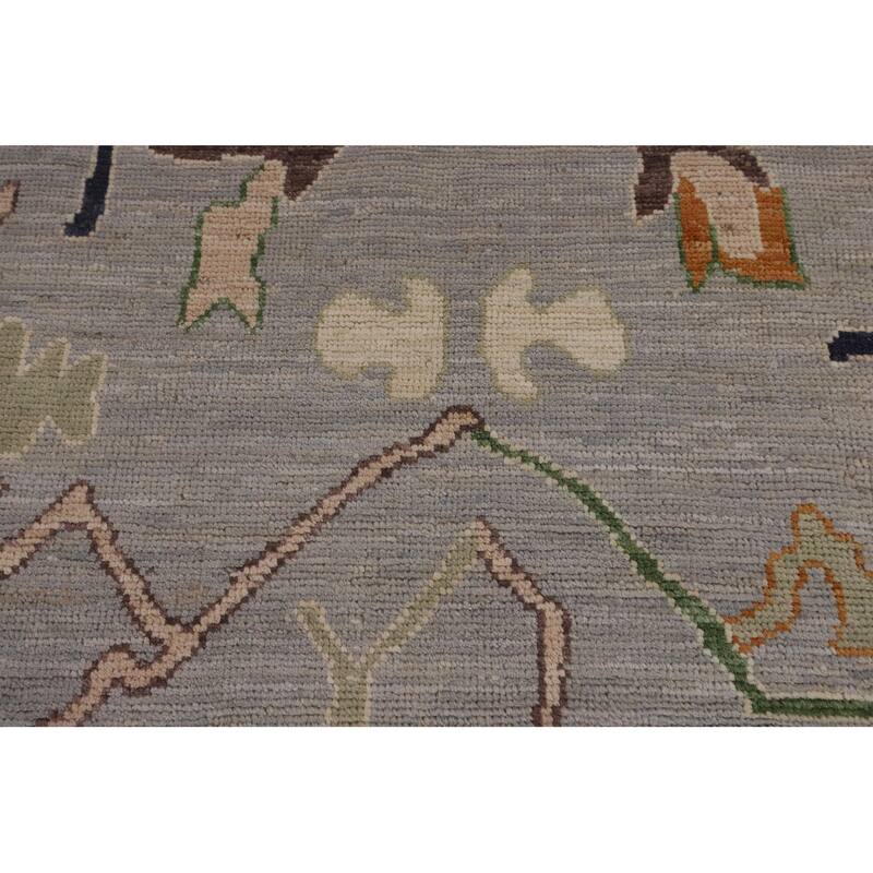 Grey Oushak Turkish Area Rug Handmade Vegetable Dye Wool Carpet - 7'11"x 9'9"