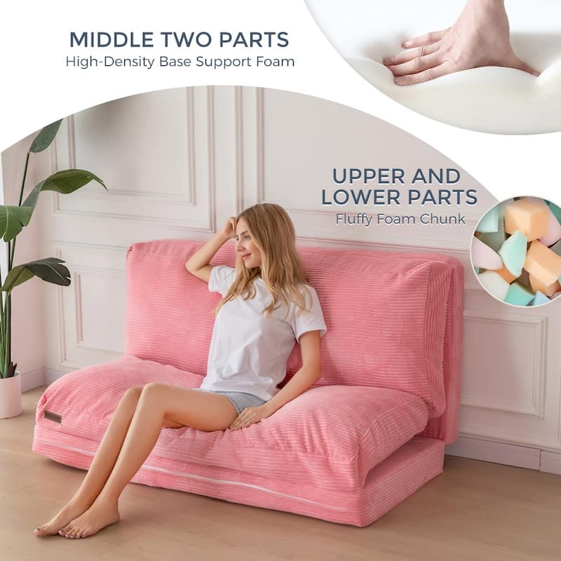 Corduroy Bean Bag Folding Sofa Bed