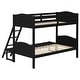preview thumbnail 5 of 4, Twin over Full Bunk Bed with Camelback Headboard & Guardrails, Black