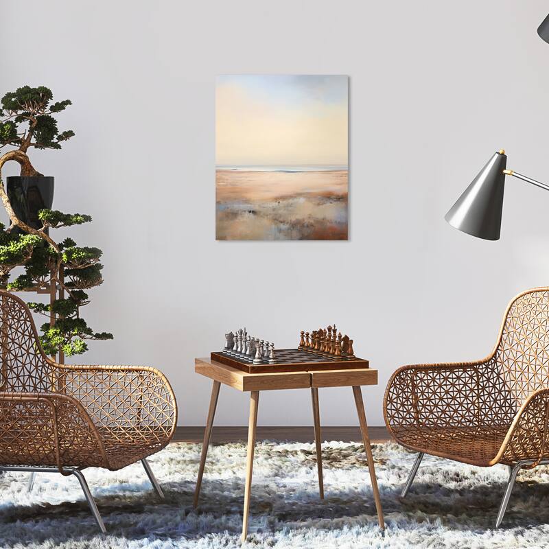 Wynwood Studio Canvas Nature and Landscape Sea is Over there Brown and Tan Rustic Wall Art Canvas Print - 16 x 20