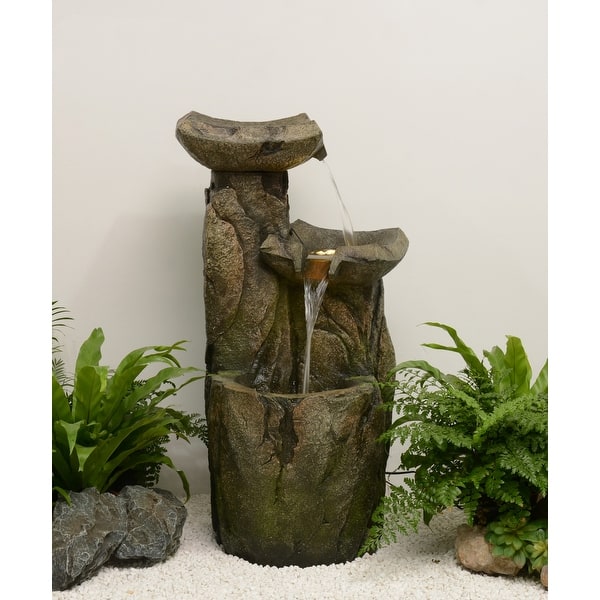 slide 2 of 5, Cascading Fountain With 3 Warm White LED Lights