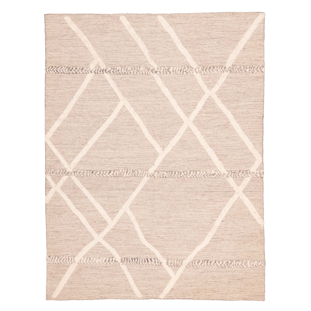 ECARPETGALLERY Hand-knotted Looma Taupe Wool Rug - 7'8 x 10'1