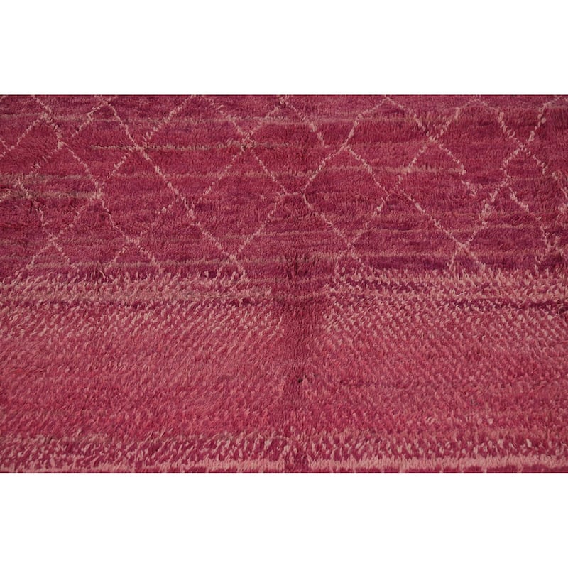 Plush Trellis Moroccan Large Area Rug Handmade Wool Carpet - 9'6" x 14'7"