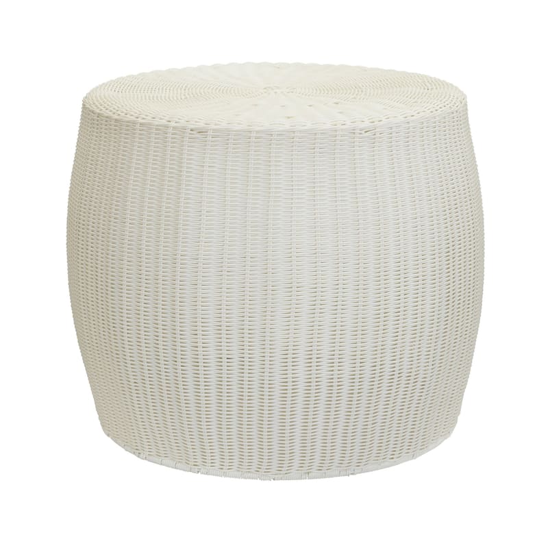 Household Essentials Handwoven Resin Barrel Side Table Storage Container