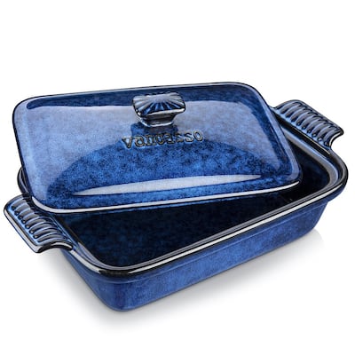 vancasso STARRY Blue Casserole Dish with Lid 1.9 or 3.8 Quart