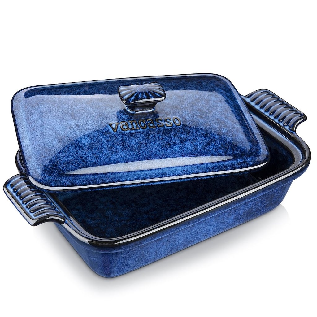 vancasso STARRY Blue Casserole Dish with Lid 1.9 or 3.8 Quart