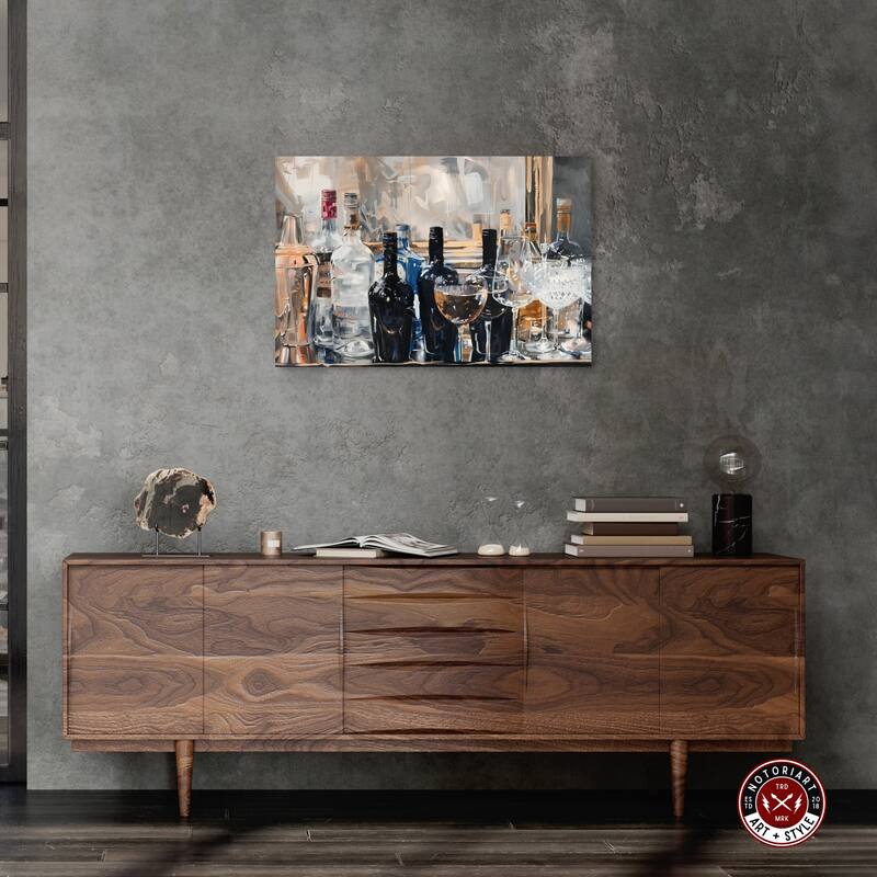 Notoriart Countertop Drinks Gallery Wrapped Bar Cart Art For Men