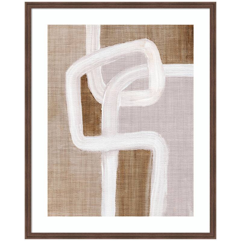Kate and Laurel Framed Art rhythmic lines l by Nikita Jariwala - 34x42 - Brown