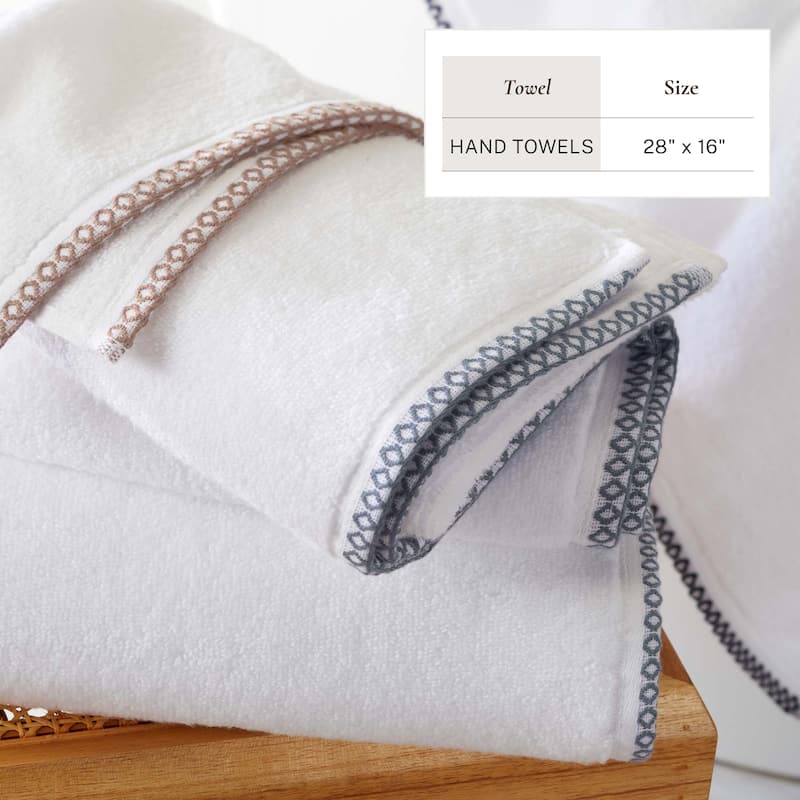 Linery & Co. Quick-Dry Cotton and Decorative Border Towel Set