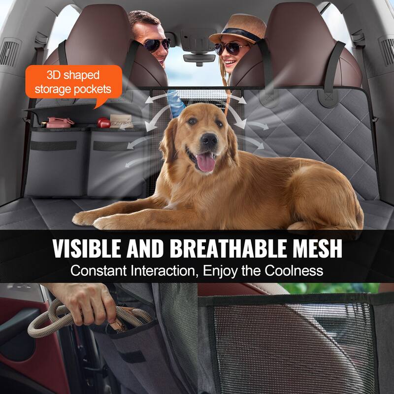 Dog Car Seat Cover for Back Seat Back Seat Extender for Dogs for SUV - Black