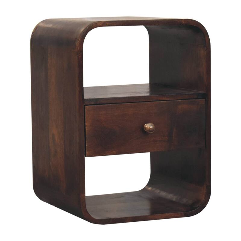 HomeRoots 22" Chestnut Solid Wood One Drawer Nightstand