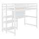 preview thumbnail 4 of 25, Twin Size Wooden Loft Bed with Shelves, Desk and Writing Board, White