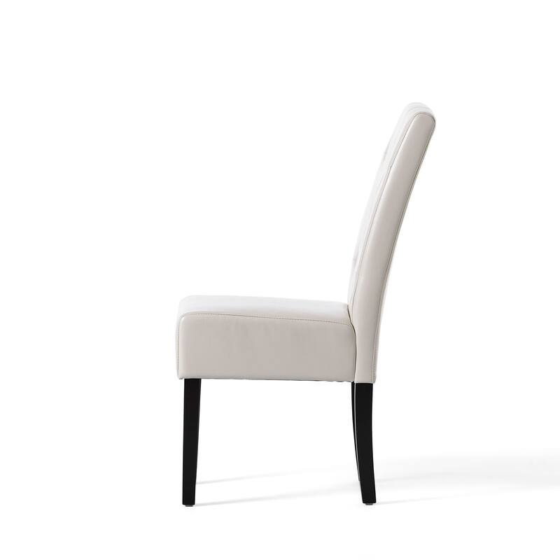 Taylor Ivory Leather Dining Chair Set of 2 by Christopher Knight Home