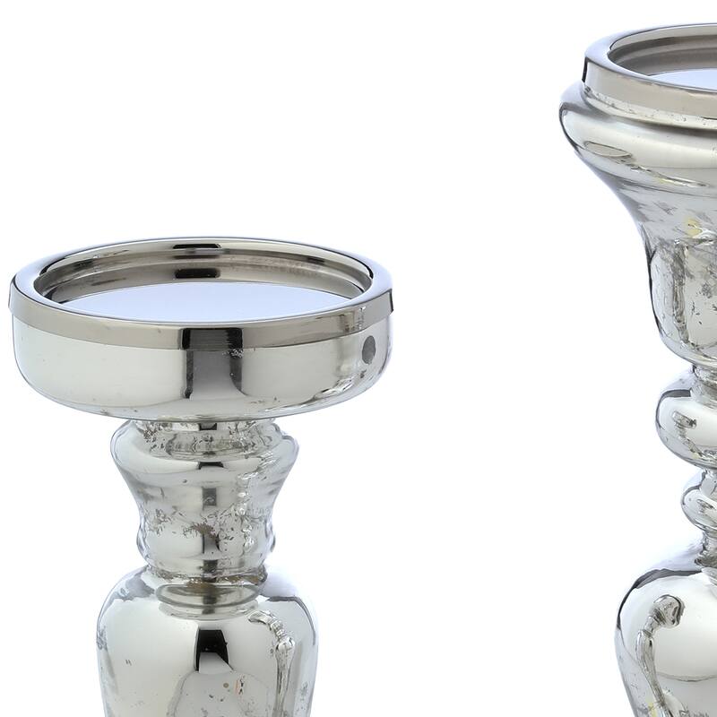 10-13" Mercury Candle Holder Set of 2