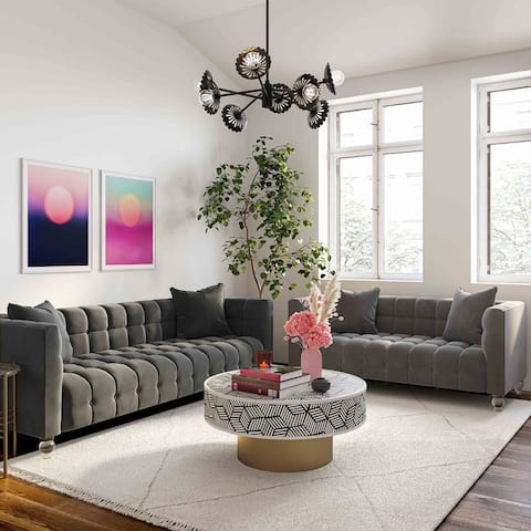 Bea Velvet Upholstered Tufted Loveseat