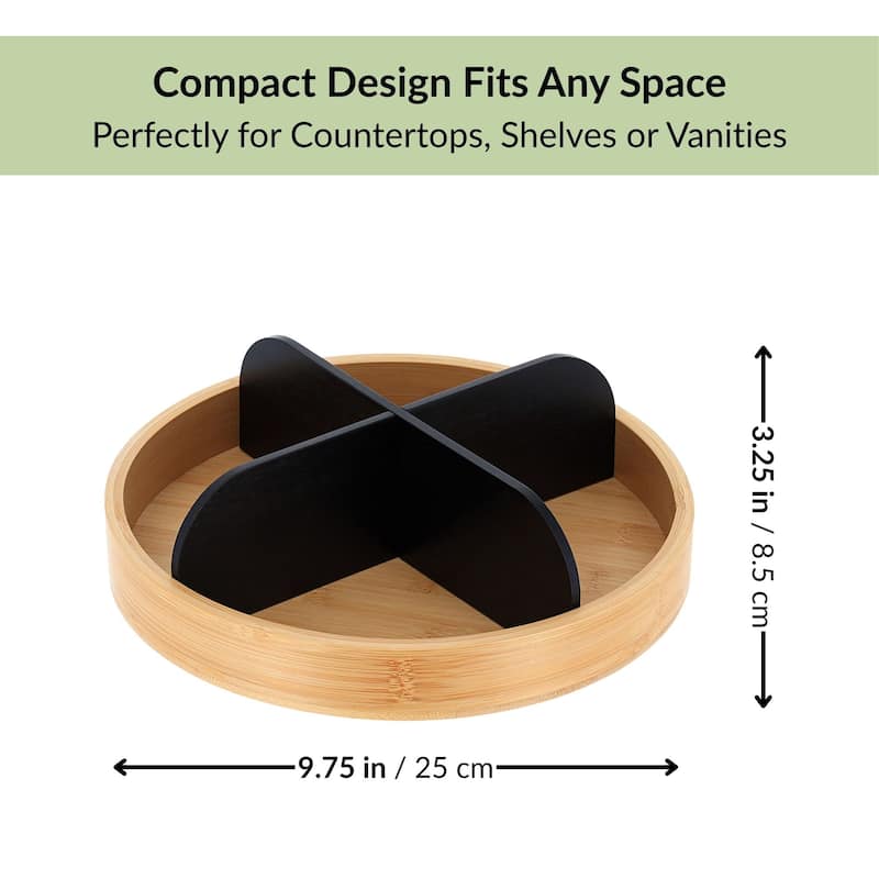 Rotating Bathroom Organizer 4 Compartments - 9.75 L x 9.75 W x 3.25 H