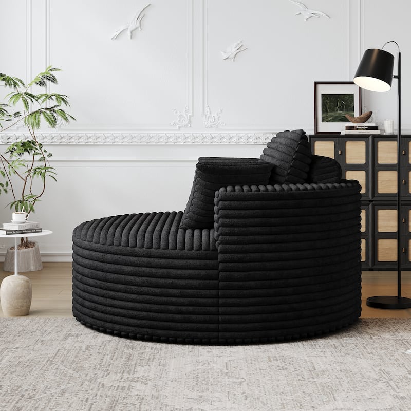 50"L Corduroy Sponge Single Sofa,No Assembly Required,Fluffy Modern Sleeper Chair (Not A Swivel Chair)