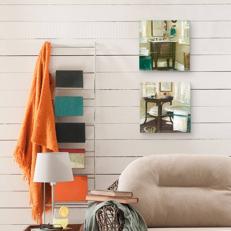 Shiplap Bath by Carol Robinson S/2 by Carol Robinson Canvas Art Prints