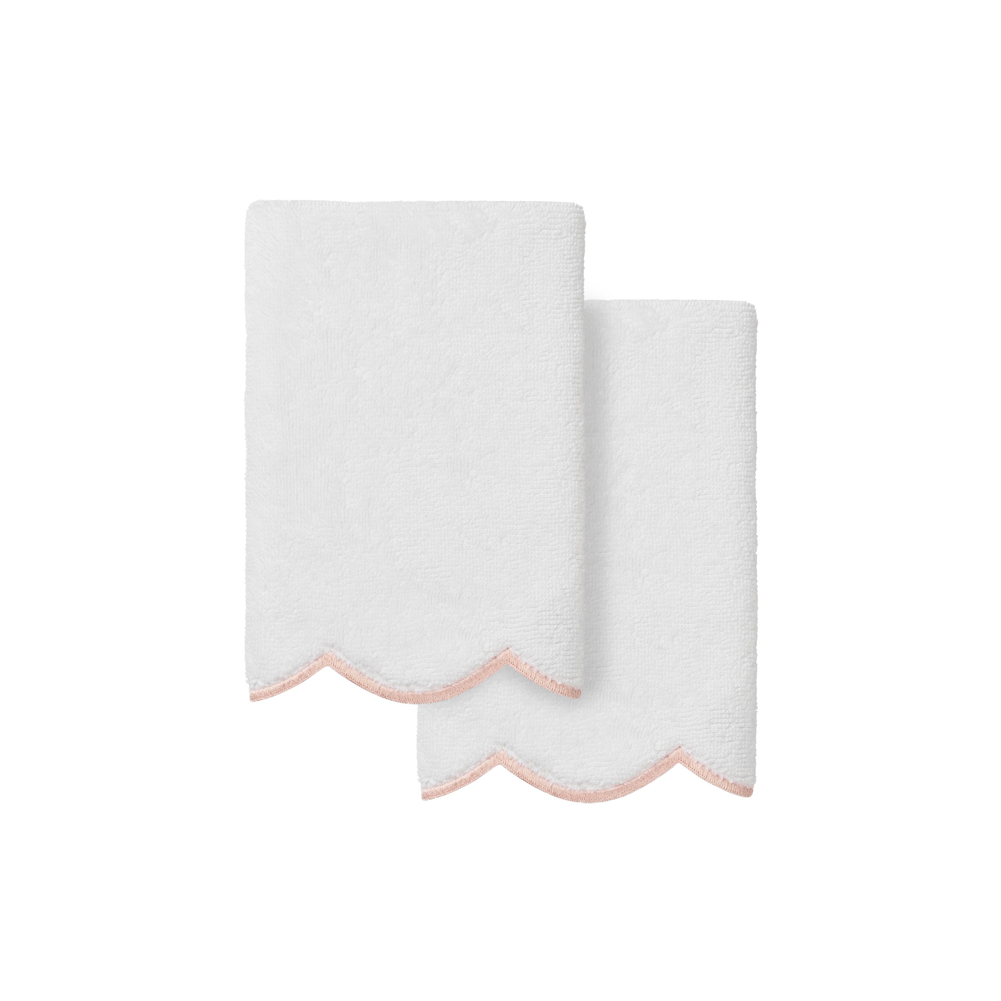 Authentic Hotel and Spa 100% Turkish Cotton ADORNIA Scallop Fingertip Towel Set