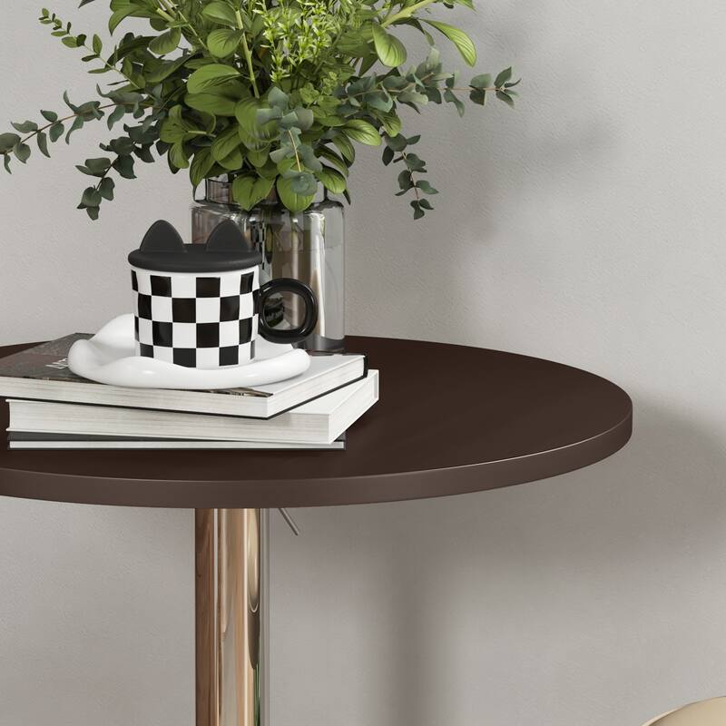 Adjustable Bar Table with Round Swivel Top for Home Bar