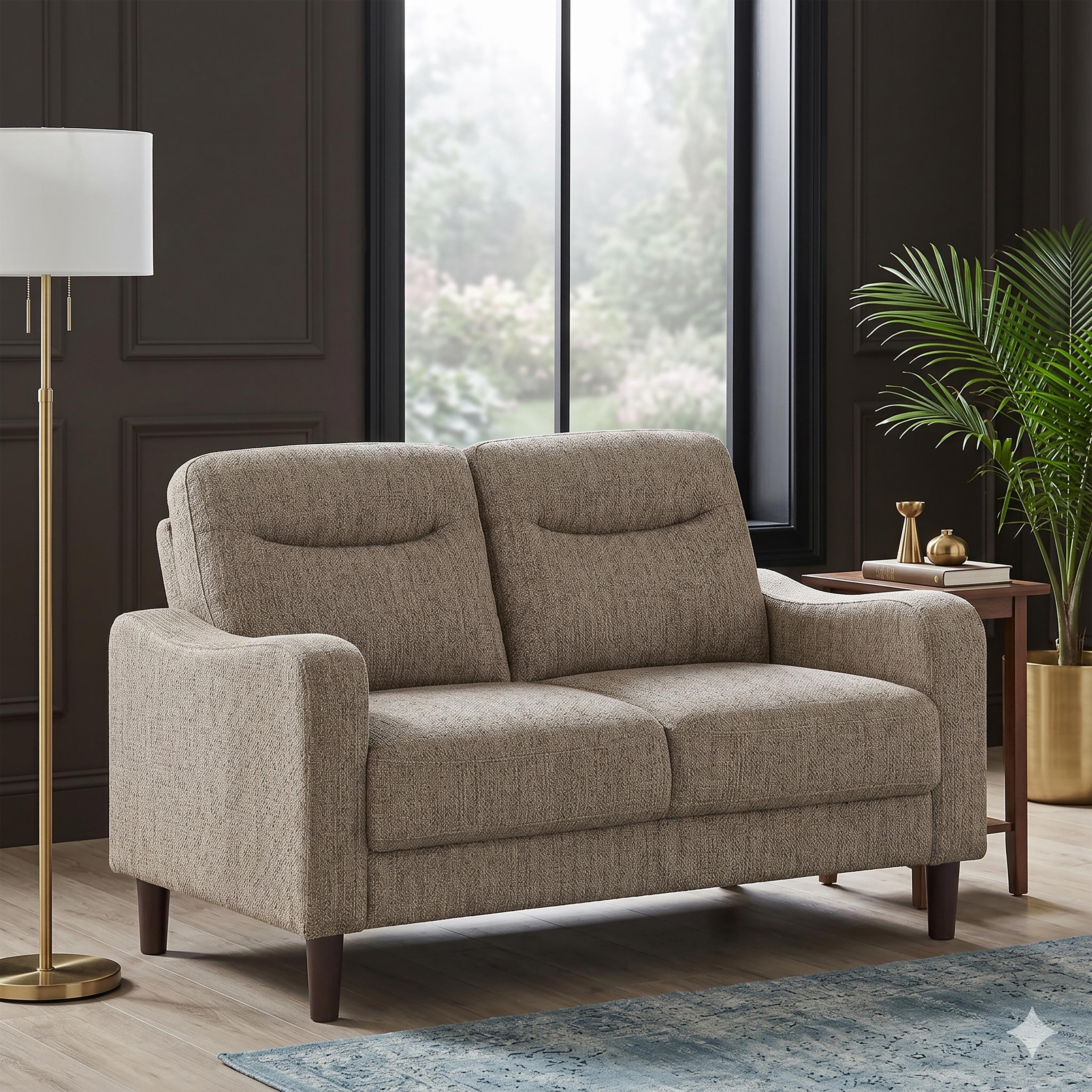 Ellery 54.5" Chenille Living Room 2-Seater Loveseat with Wood Feet
