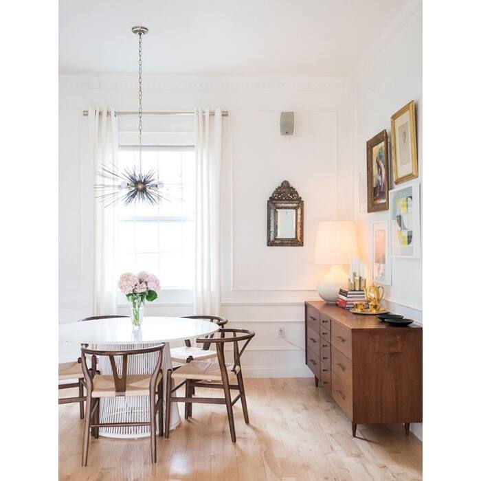 Modern Dining Chair with Woven Paper cord Seat, Solid Wooden Farmhouse Y Back Elbow Side Chair