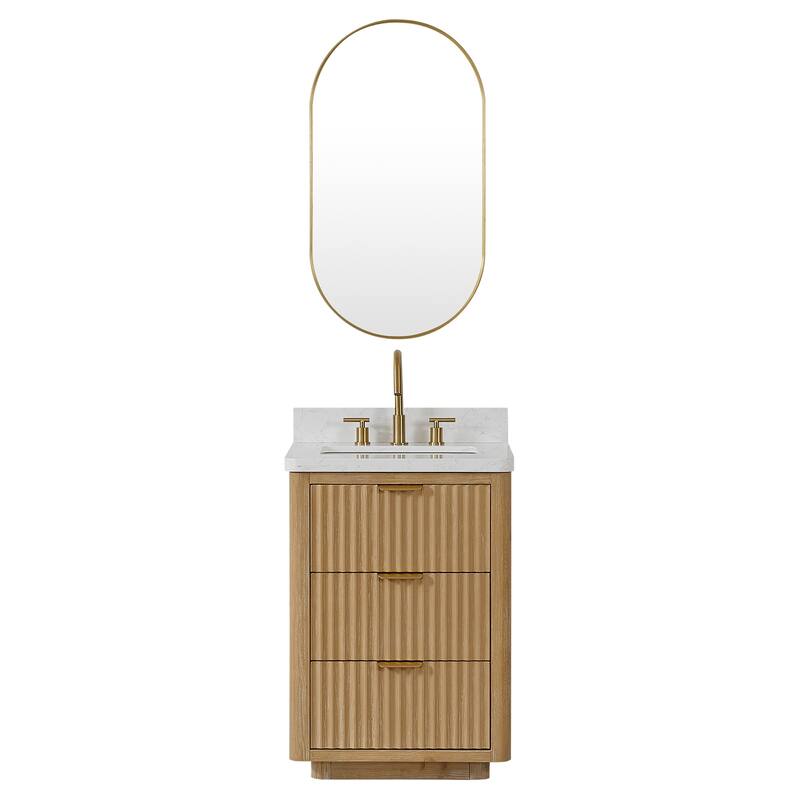 Cadiz Bath Vanity with Composite Stone Top and Mirror