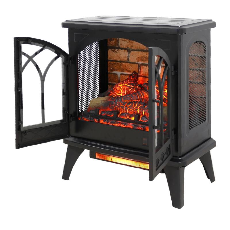 24" Electric Infrared Quartz Fireplace Stove, CSA Certified with Remote Control, 1500W & 5000 BTU Heat