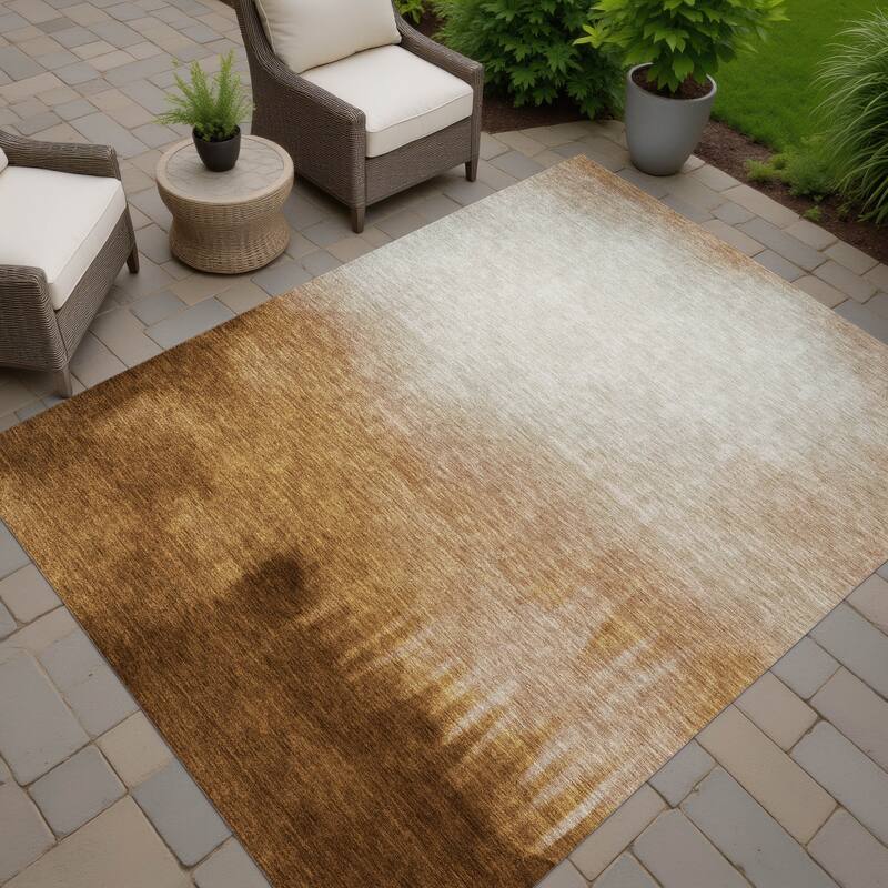 Machine Washable Indoor/ Outdoor Modern Dawn Chantille Rug