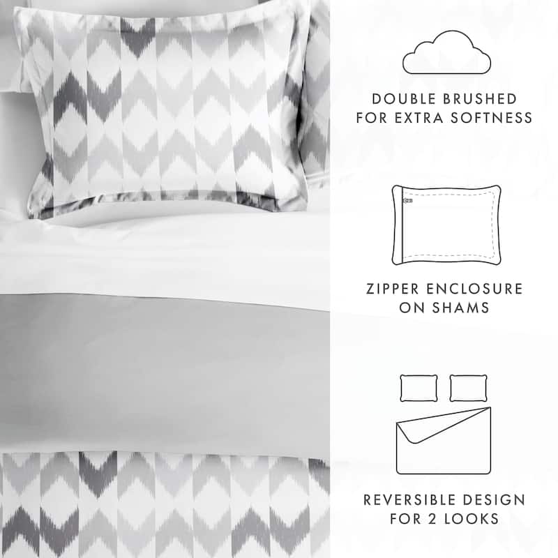 Becky Cameron Chevron Sleep 3-Piece Reversible Duvet Cover Set