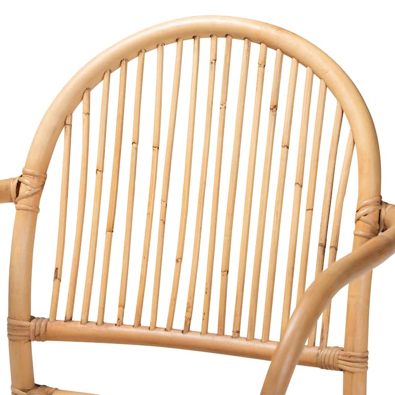 Tugera Modern Bohemian Natural Brown Rattan Dining Chair