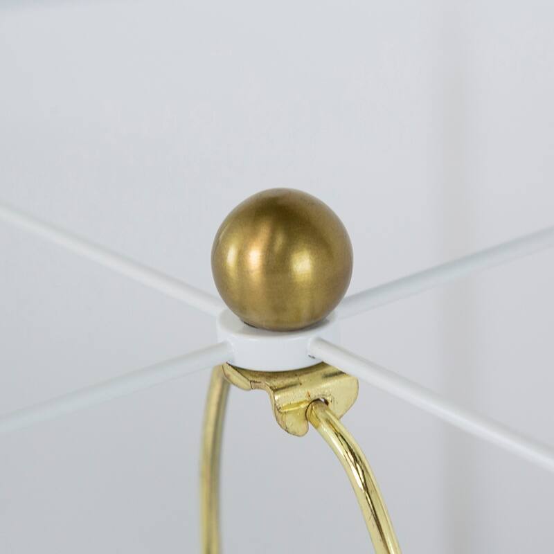 16x16x24" Gold and White Table Lamp with Glass Cylinder and Pedestal Base (Lamp Shade Assembly Required)