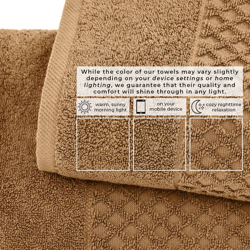 Linery & Co. Cotton Diamond Waffle Texture Bath Towels