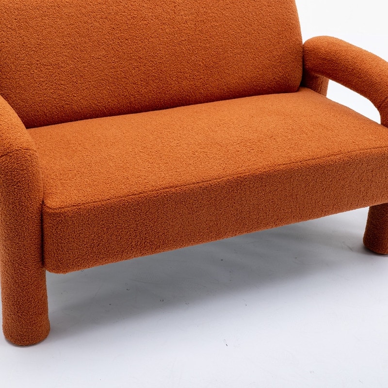 SEYNAR Mid-Century Modern Boucle 51'' Solid Wood Curved Sofa