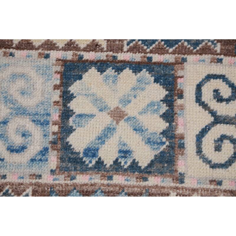 Hand Knotted Oriental 100% Wool Carpet Transitional All-Over Navy Blue & Blues Oushak Area Rug - 11' 0'' X 8' 4''