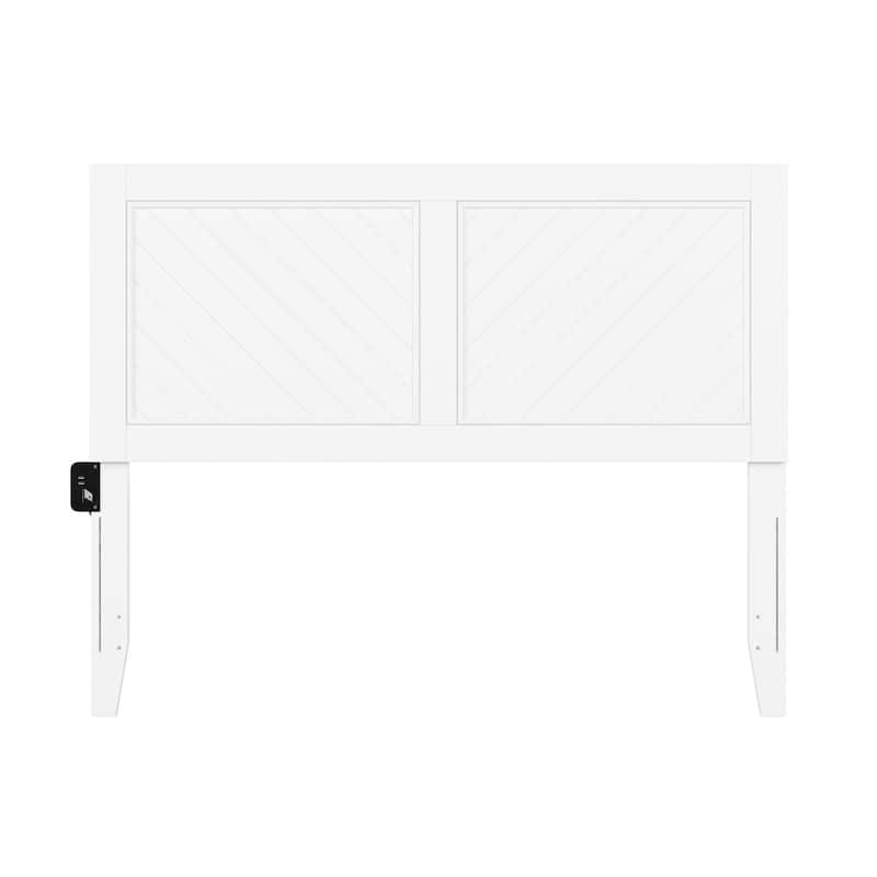 Rustic Solid Wood Farmhouse Full Headboard in White with Classic Farmhouse Design and Solid Build