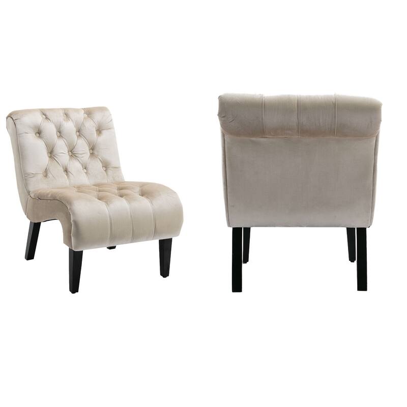 Modern Velvet Armless Living Room Chairs Set of 2
