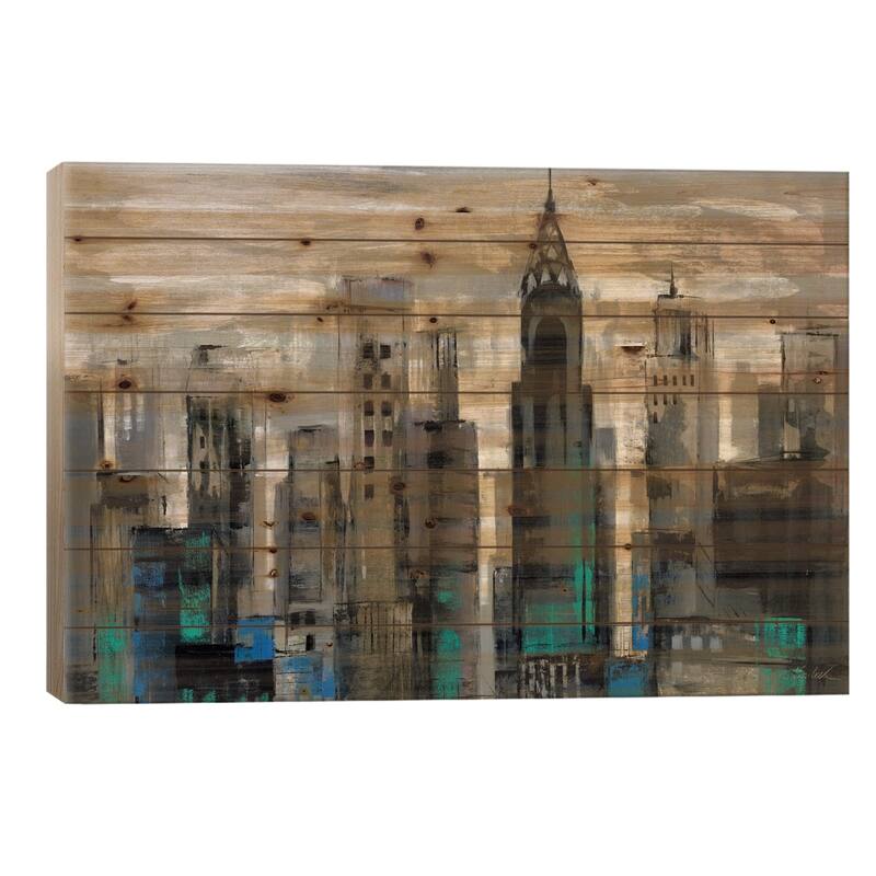 New York Moment Print On Wood by Silvia Vassileva - Multi-Color - 26x40x1.5