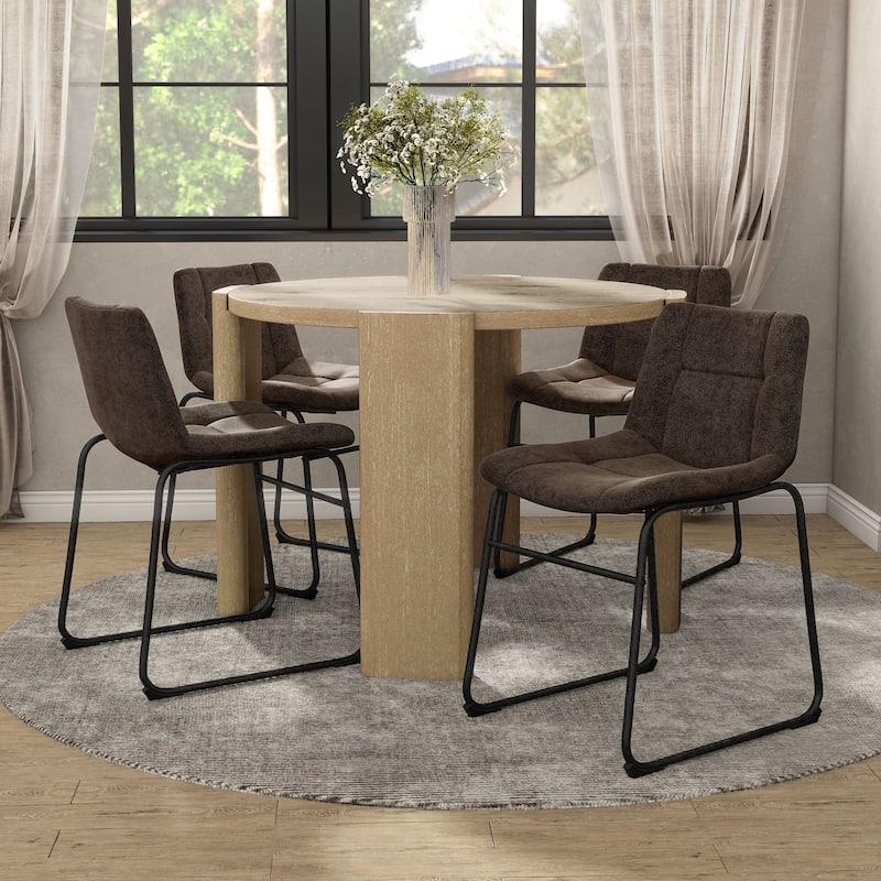 Furniture of America Eamon Modern Chenille Padded Dining Chairs (Set of 2) - Brown - Dining Height