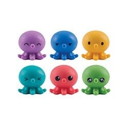 Octo Squishies Pencil Toppers - Set of 6 Toys