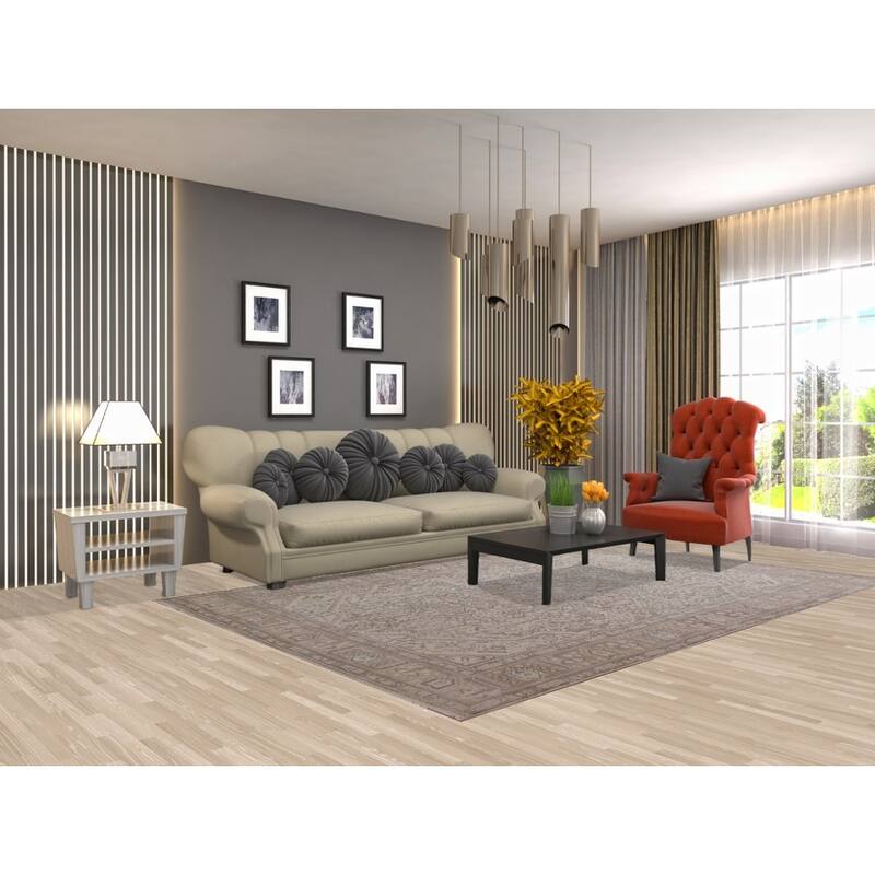 Distressed Tabriz Persian Rug Hand-knotted Wool Carpet - 6'3" x 9'6"