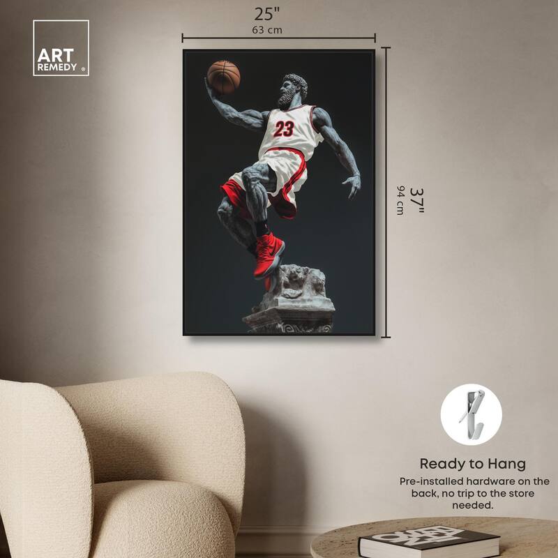 Basketball White Uniform Canvas by Art Remedy