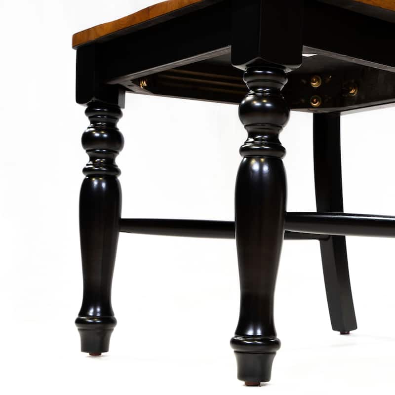 Levole Country Black and Antique Oak Wood Two-tone 7-Piece Dining Set by Furniture of America
