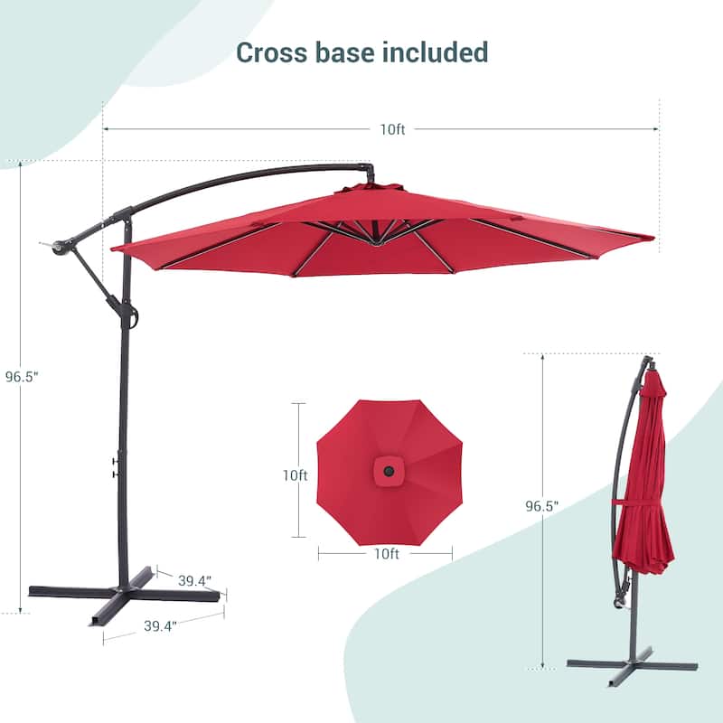 BONOSUKI 10ft Patio Umbrella,Hanging Market Umbrellas w/Tilt Adjustment