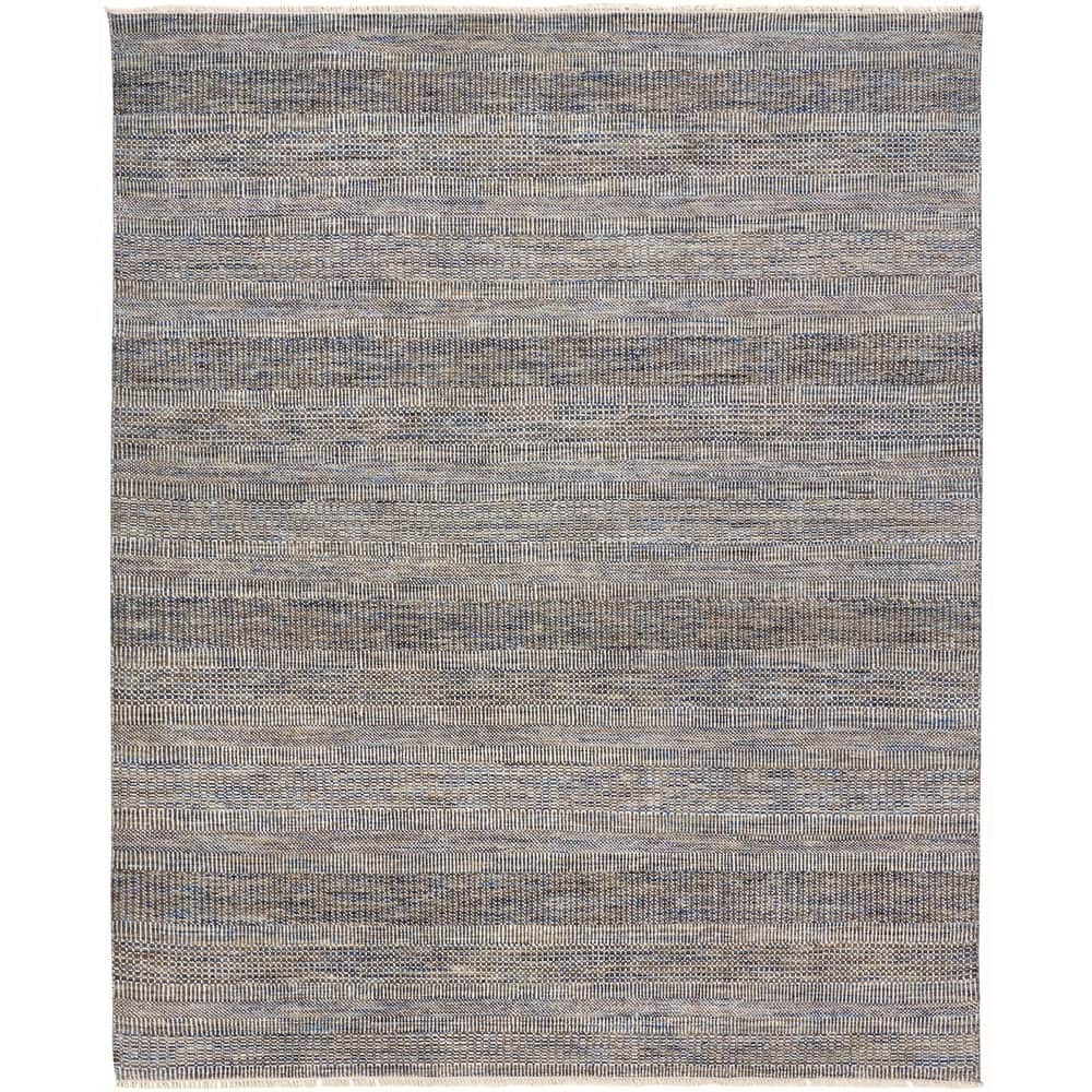 Grand Bazaar Caldecott Hand Knotted Stripes Transitional Area Rug