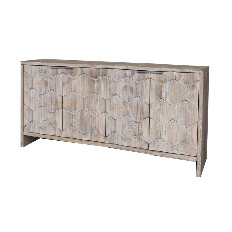 Farmhouse Style Wooden Sideboard Buffet Server Cabinet with Doors