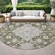 preview thumbnail 83 of 101, Machine Washable Indoor/ Outdoor Traditional Mankato Chantille Rug Olive - 8' x 8'