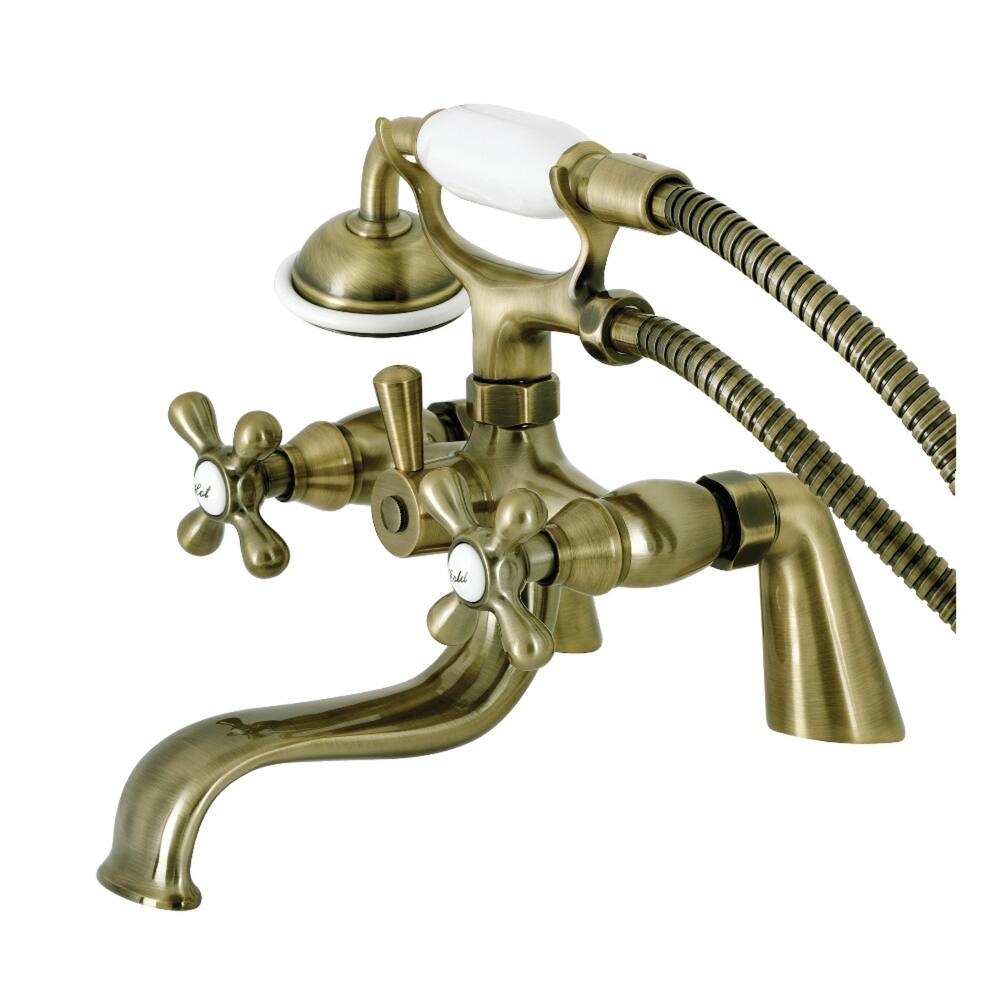 Kingston Brass Deck Mount Clawfoot Tub Faucet with Hand Shower